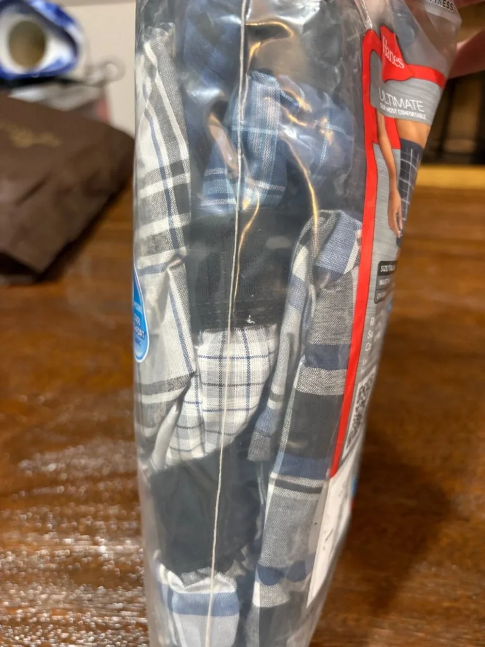Hanes Ultimate Tagless Boxers 5 Pair Plaid Comfort Waist sz XL NIP NEW